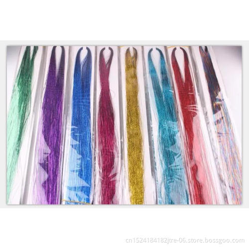 2019 hot selling hair tinsel different color Synthetic Hair Extension Glitter Rainbow For Girls And Party